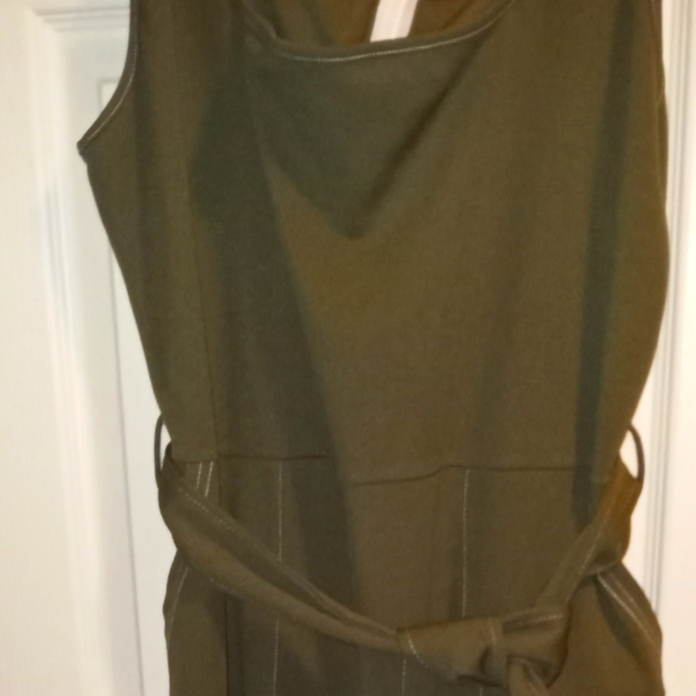 BooHoo Khaki plus size 16 belted jumpsuit